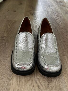 Zodiac Metallic Silver Loafers